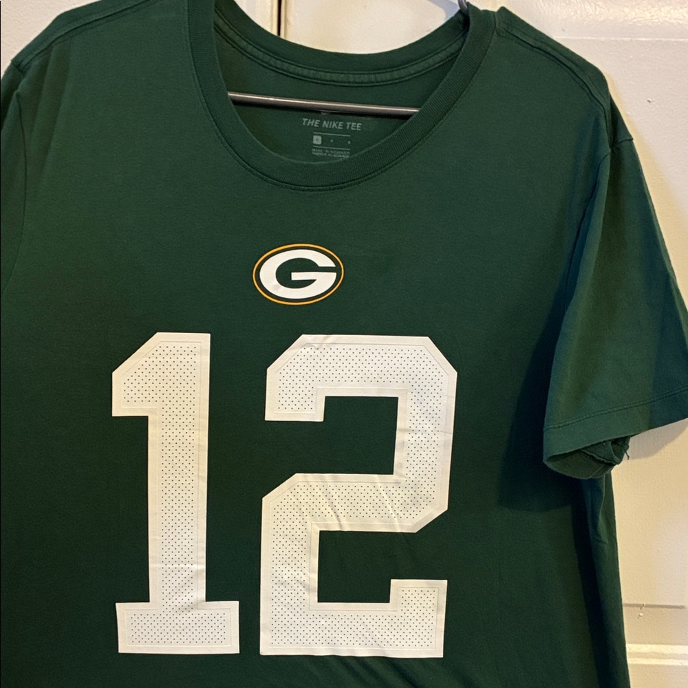 Nike/NFL (Green Bay Packers)- #12 Aaron Rodgers Green Jersey-Style Tee